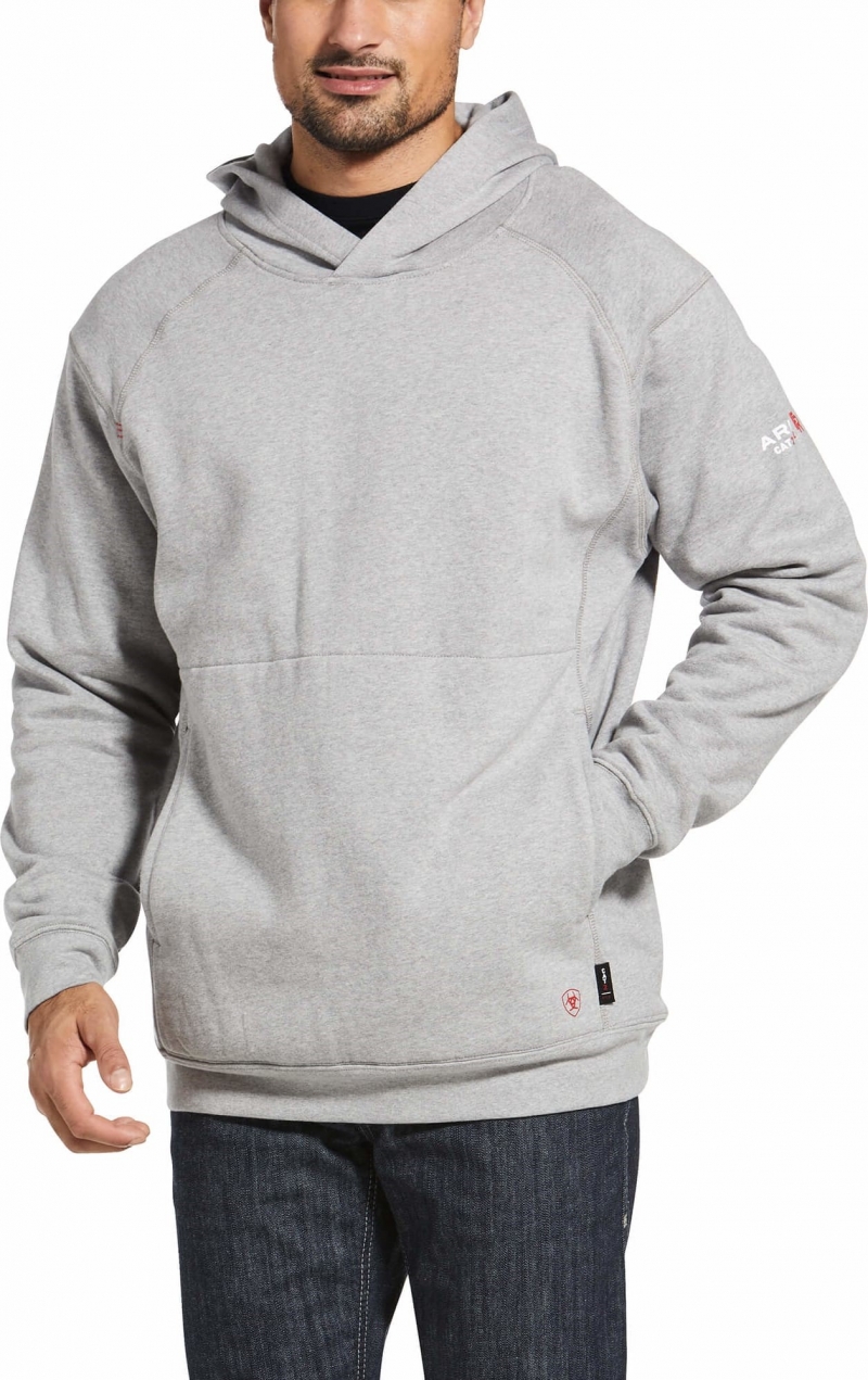 Ariat FR Rev Hooded Pullover Sweatshirt - Silver Fox Heather